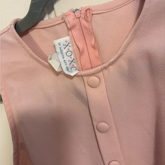 Vintage 90s Blush Pink Buttoned Dress - Picture 3 of 3